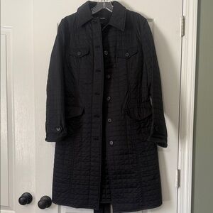 Express Black Quilted Trench Coat
